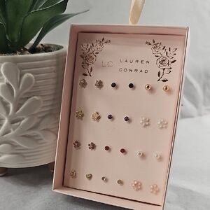 LC Lauren Conrad Elegant 12 Earring Boxed Stud Set